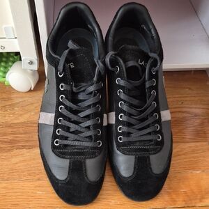 Lacoste Misano 22 Low Top Mens Sneakers Black Gray Leather/Suede Size 10
